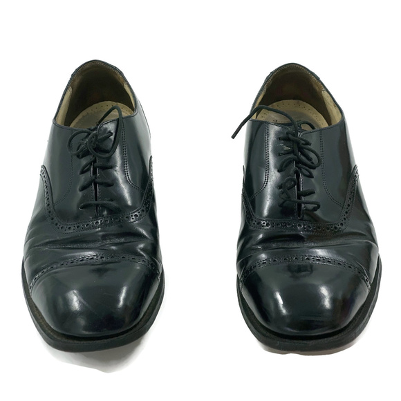 Bostonian Impression Mens Black Leather Cap Toe